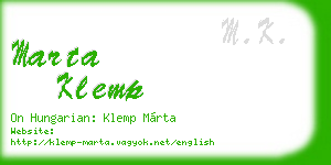 marta klemp business card